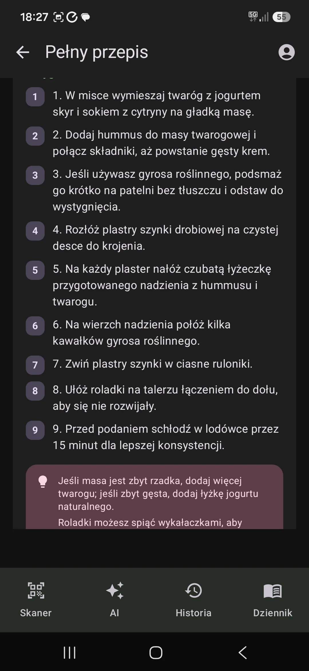 Pełny przepis krok po kroku wygenerowany przez AI